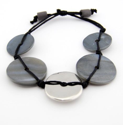 PULSERAS 5 DISCOS SHELL GRIS