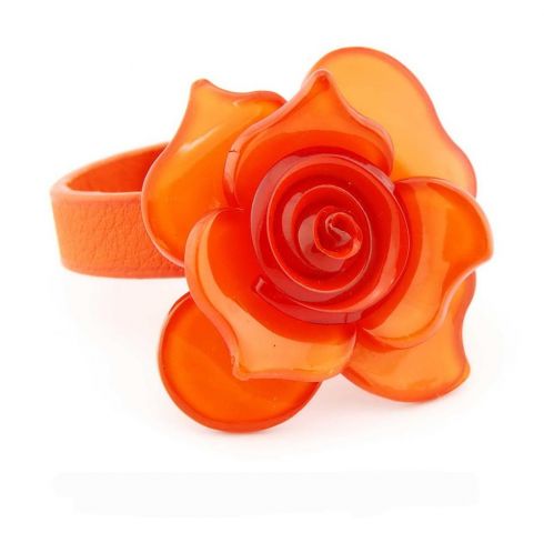 PULSERA FLOR ESPIRAL NARANJA