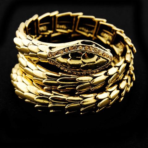 PULSERAS SERPIENTE ESCAMAS 3 VUEL. DORADO