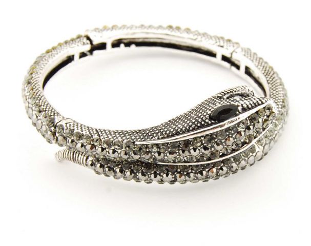 PULSERAS SERPIENTE FINA STONES PLATEADO