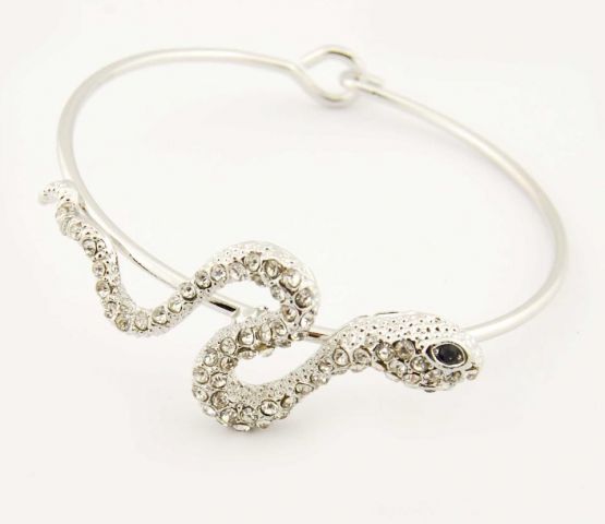 PULSERAS ARO RIG. SERPIENTE PLATEADO