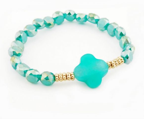 PULSERA CENTRO CRUZ GRIEGA VERDE