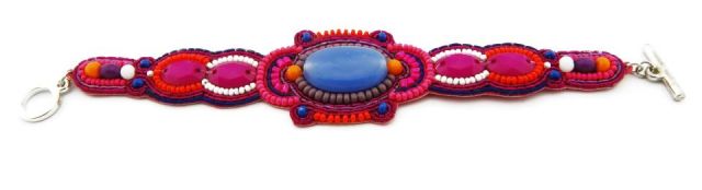 PULSERA LONG FUCSHIA BEADS