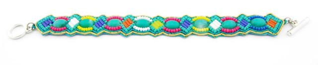 PULSERA BEADS TURQ.  MULTI