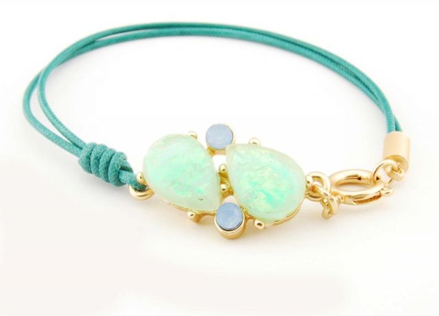 PULSERA CORDON RESINA OVAL VERDE