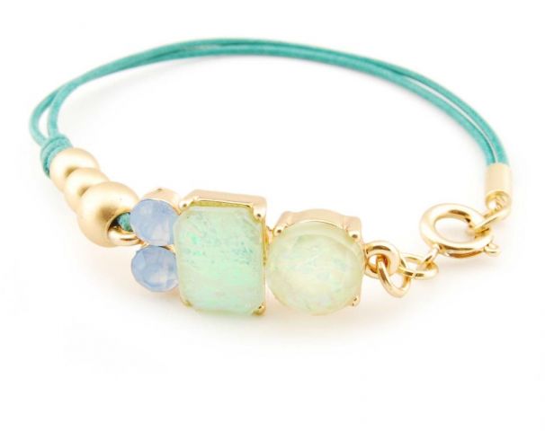 PULSERA CORDON RESINA RECT. VERDE