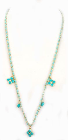 COLLARES LARGO TIPO CH AZUL