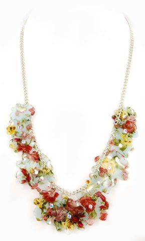 COLLARES FLORES COLGANTES AZUL