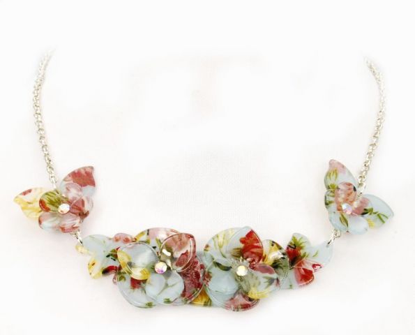 COLLARES CORTO FLORES GARG. AZUL
