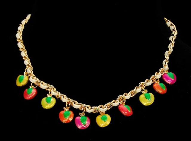 COLLAR MANZANA HOJA MULTICOLOR