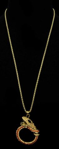 COLLARES COLG. SERPIENTE CIRC. DORADO