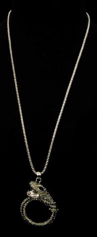 COLLARES COLG. SERPIENTE CIRC. PLATEADO