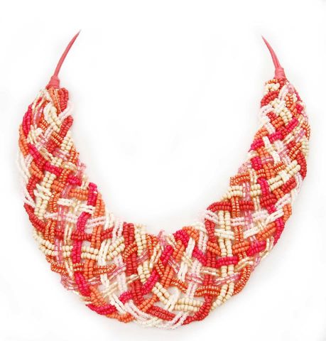 COLLAR BABERO PINK BEADS