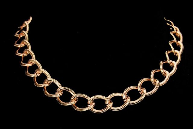 COLLAR CADENA OVAL ROSE-GOL