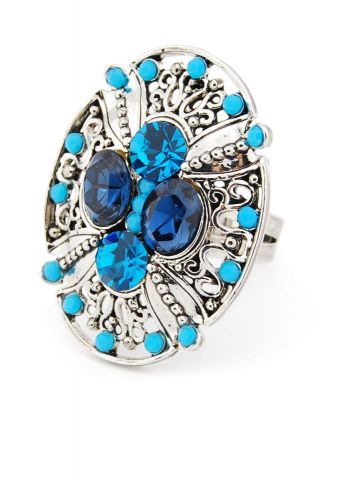 ANILLO PIEDRAS OVALADO AZUL