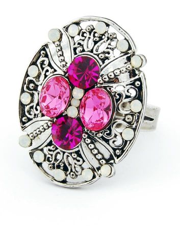 ANILLO PIEDRAS OVALADO ROSA