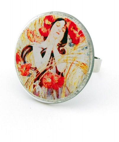ANILLO LADYS ROJO CIRCULAR