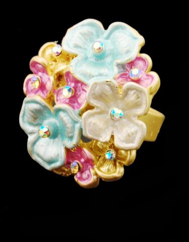 ANILLO FLOR 3 CAPAS HOJAS