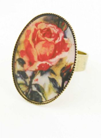 ANILLO OVAL RETRO FLOR