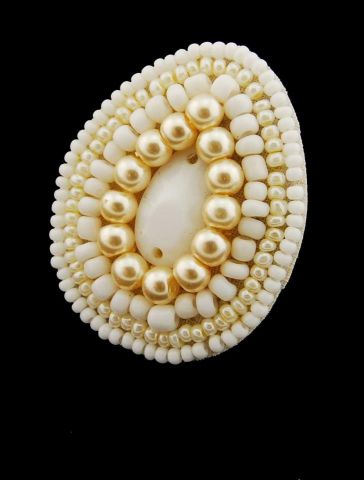 ANILLO BEADS OVAL CRUDO