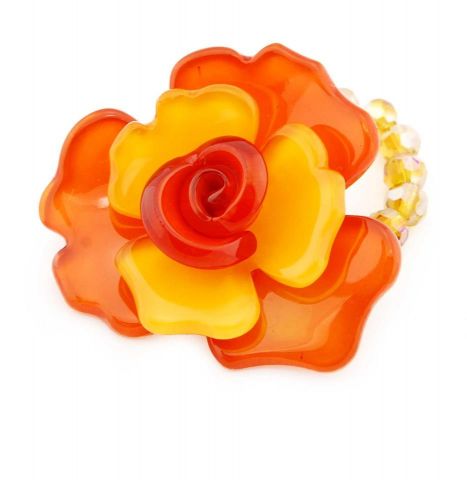 ANILLO FLOR CAPAS NARANJA