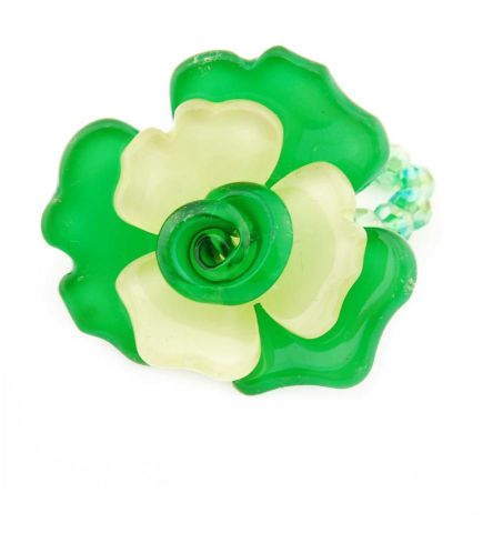 ANILLO FLOR CAPAS VERDE
