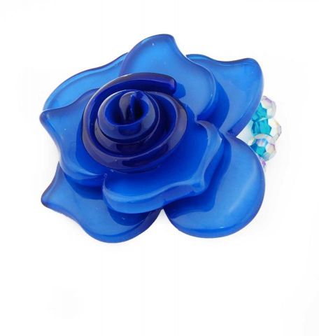 ANILLO FLOR ESPIRAL AZUL