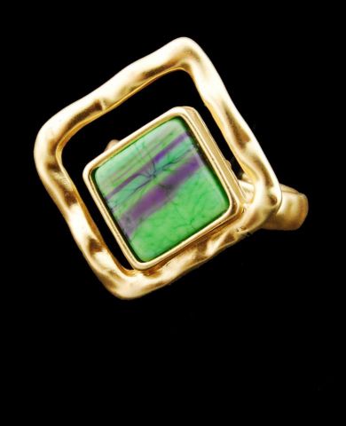 ANILLO RESI CUAD.  VERDE