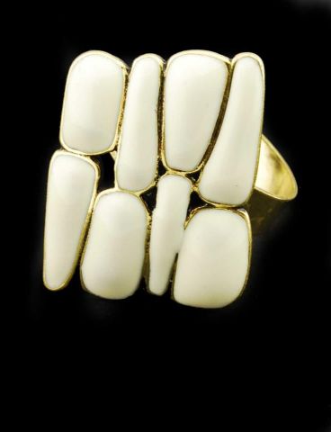 ANILLO CUADRADO EPOXY BLANCO
