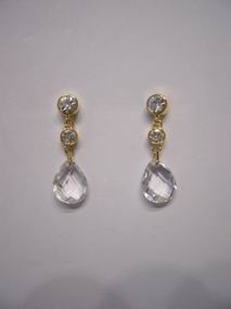 PENDIENTES LAGRIMA CRISTAL DORADO