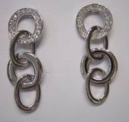 PENDIENTES 4 AROS ENLAZADOS PLATEADO