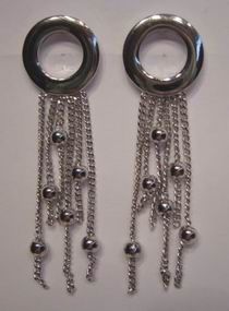 PENDIENTES CIRC. CADENAS PLATEADO