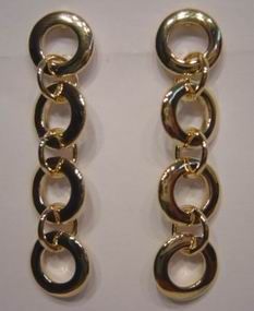 PENDIENTES 4 AROS ENLAZADOS DORADO