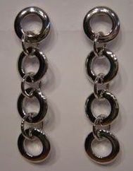 PENDIENTES 4 AROS ENLAZADOS PLATEADO