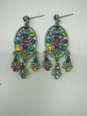 PENDIENTES RETRO OVAL+ 3  COLG.