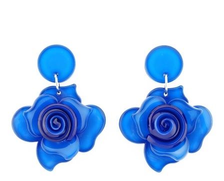 PENDIENTES FLOR ESPIRAL AZUL