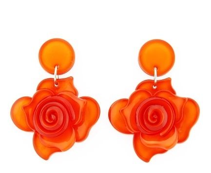 PENDIENTES FLOR ESPIRAL NARANJA