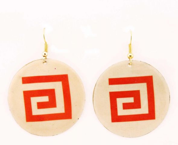 PENDIENTES ESPIRAL CUADRADA NARANJA