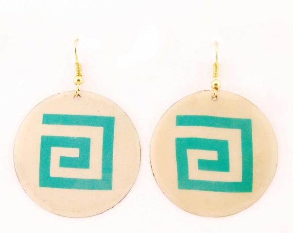 PENDIENTES ESPIRAL CUADRADA VERDE