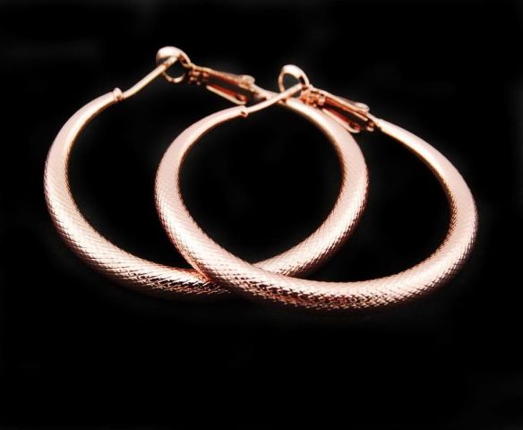 PENDIENTES AROS ROSA DISM. 4CM