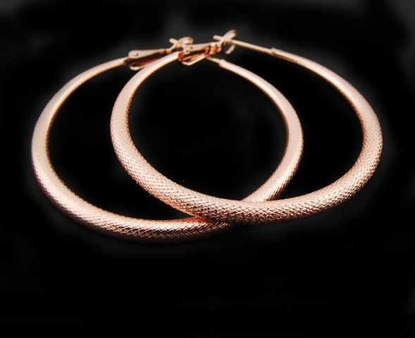 PENDIENTES AROS ROSA DISM. 5CM