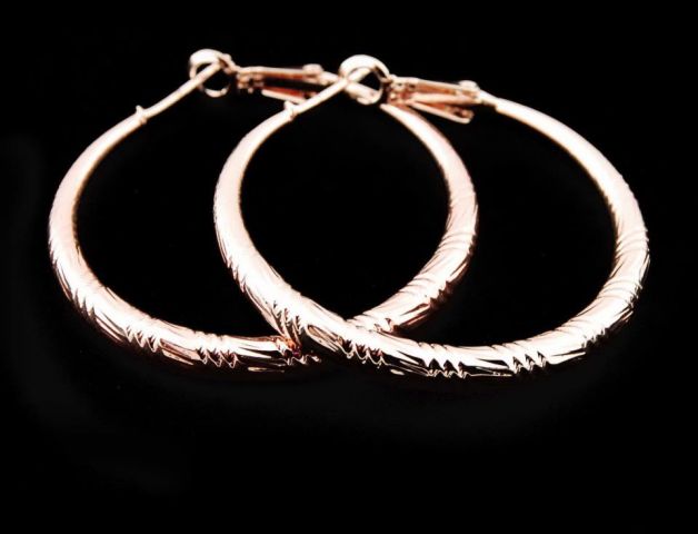 PENDIENTES AROS ROSA RAYA 4CM