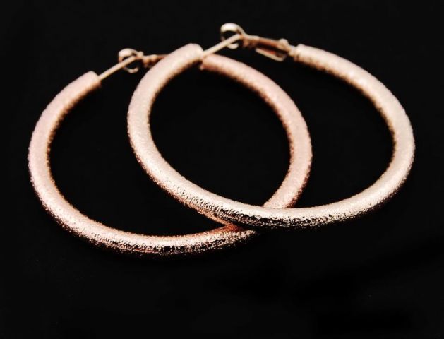PENDIENTES AROS ROSA GRANU. 5CM