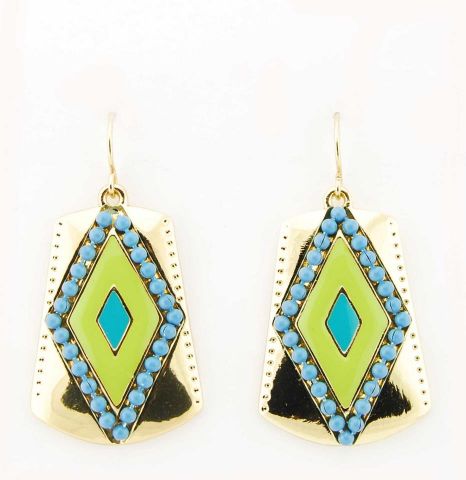 PENDIENTES ENAMEL ROMBO