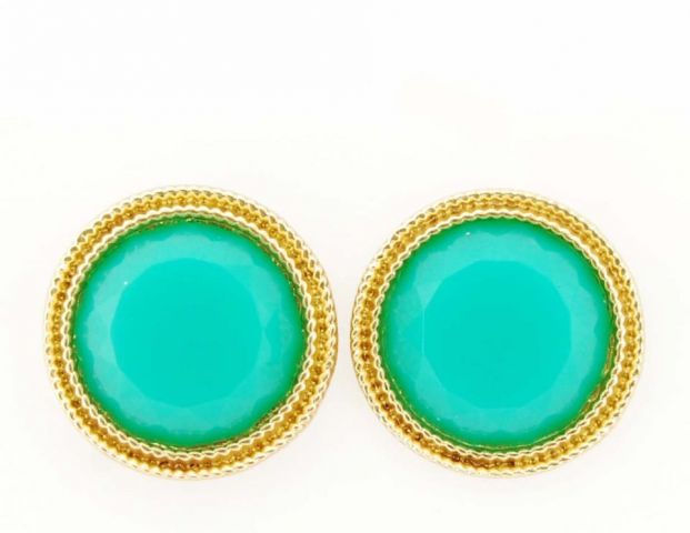 PENDIENTES CIRCULO ANTIQ. VERDE