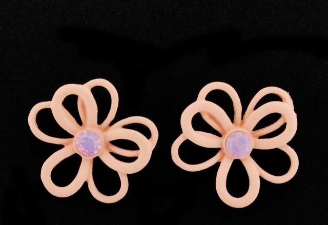 PENDIENTES FLOR HUECA ROSA