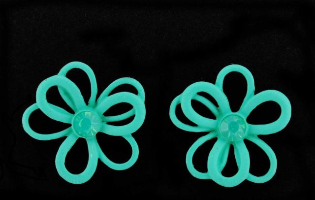 PENDIENTES FLOR HUECA VERDE