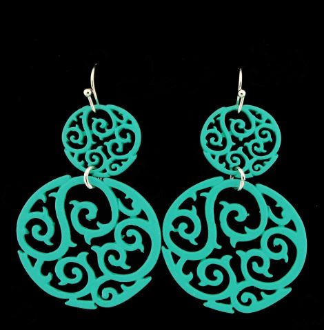 PENDIENTES 2 CIRC. SIMIL LETRA VERDE