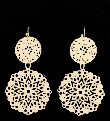 PENDIENTES SIMI BOLA Y CIRC. PL BEIGE