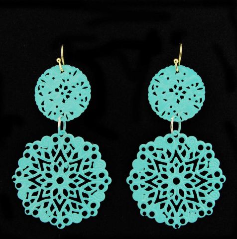 PENDIENTES SIMI BOLA Y CIRC. PL VERDE